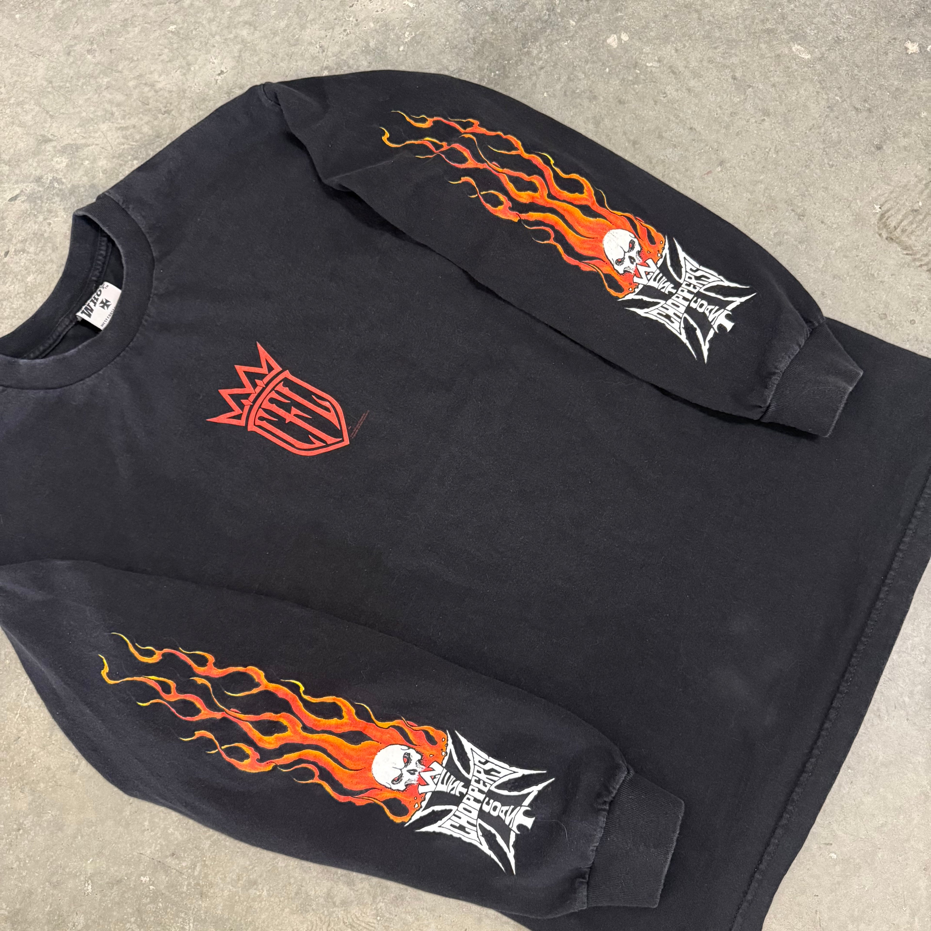 West coast choppers GRAIL skull flame long sleeve XL