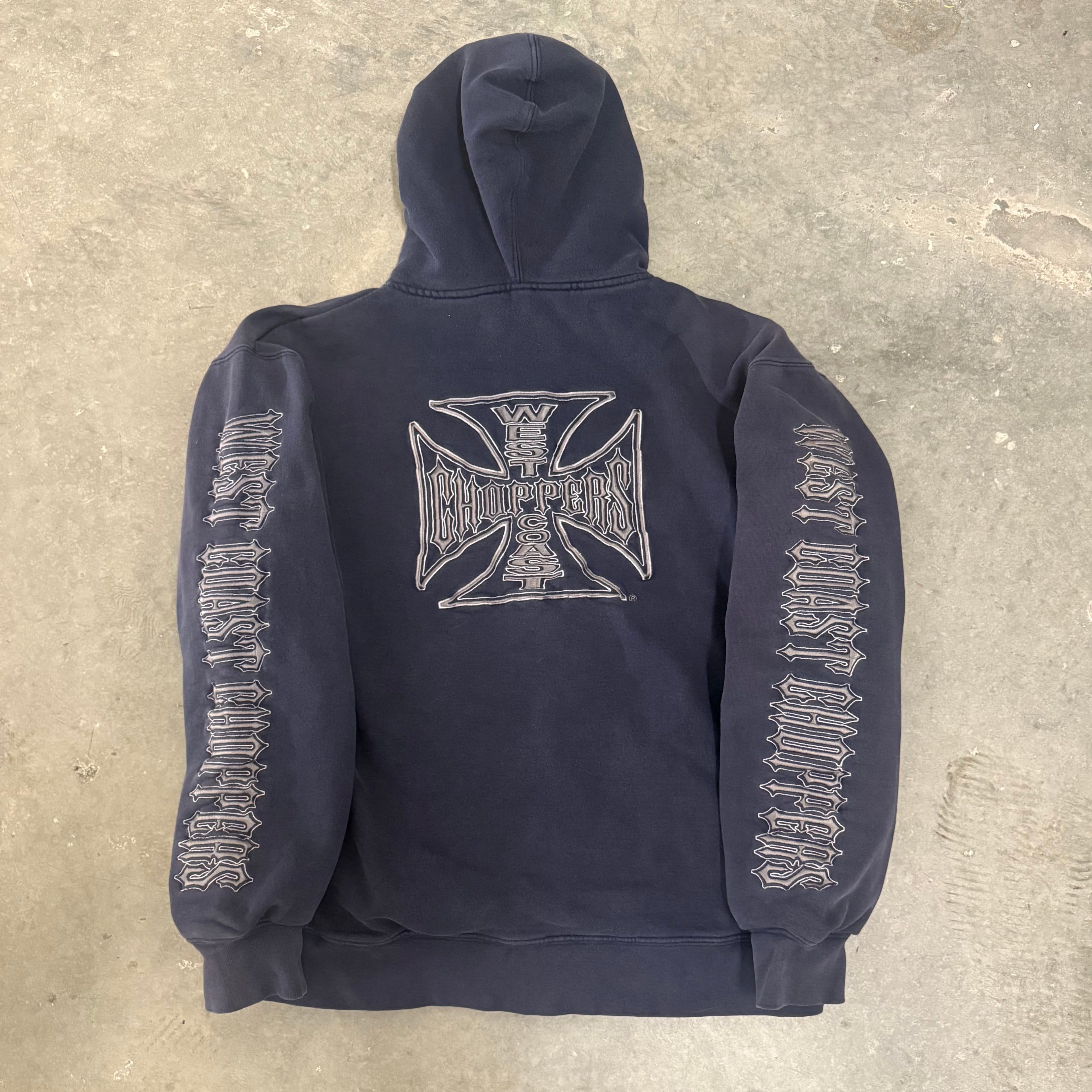 West coast choppers 90’s blue zip up GRAIL medium