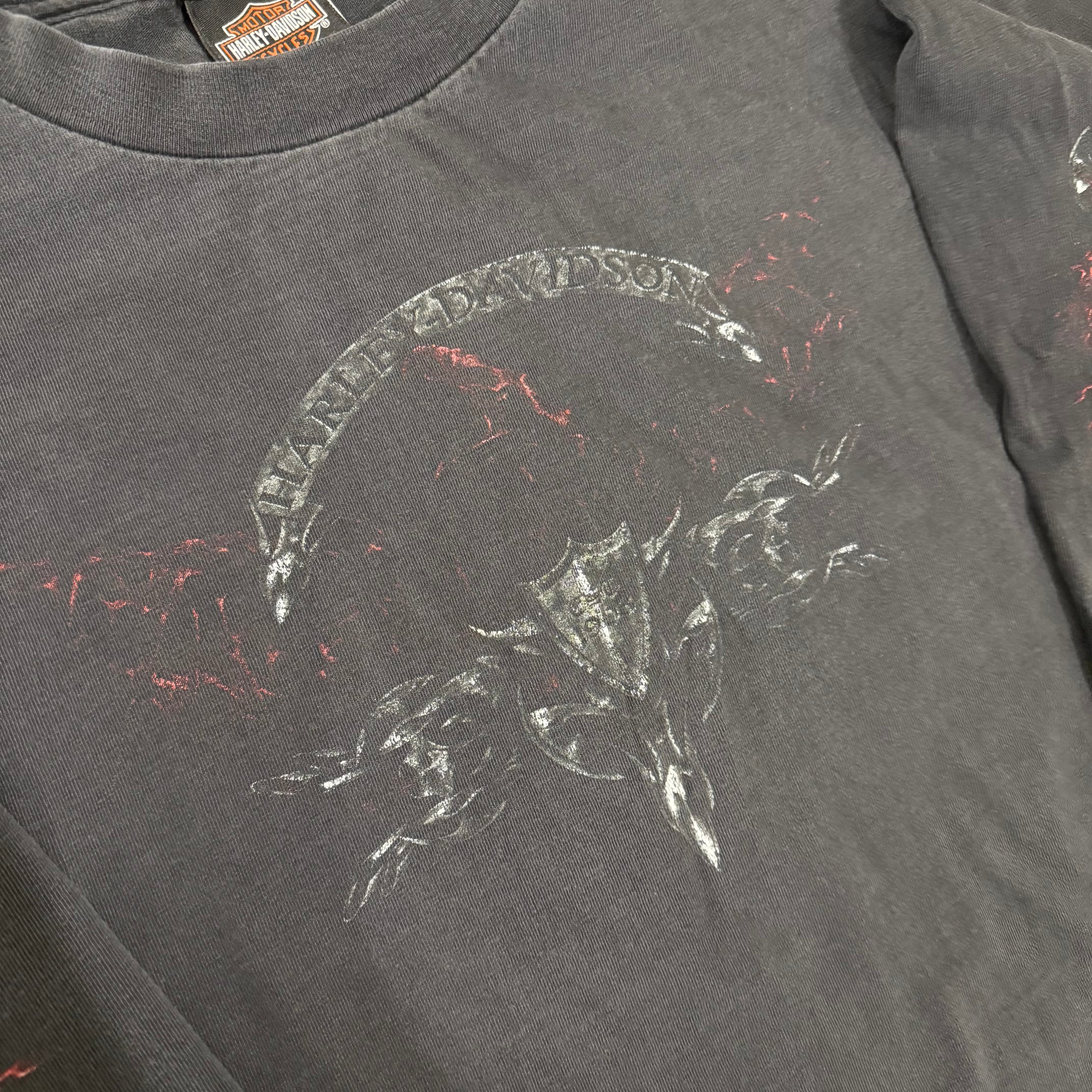 Harley Davidson vintage flame gothic sword long sleeve Large