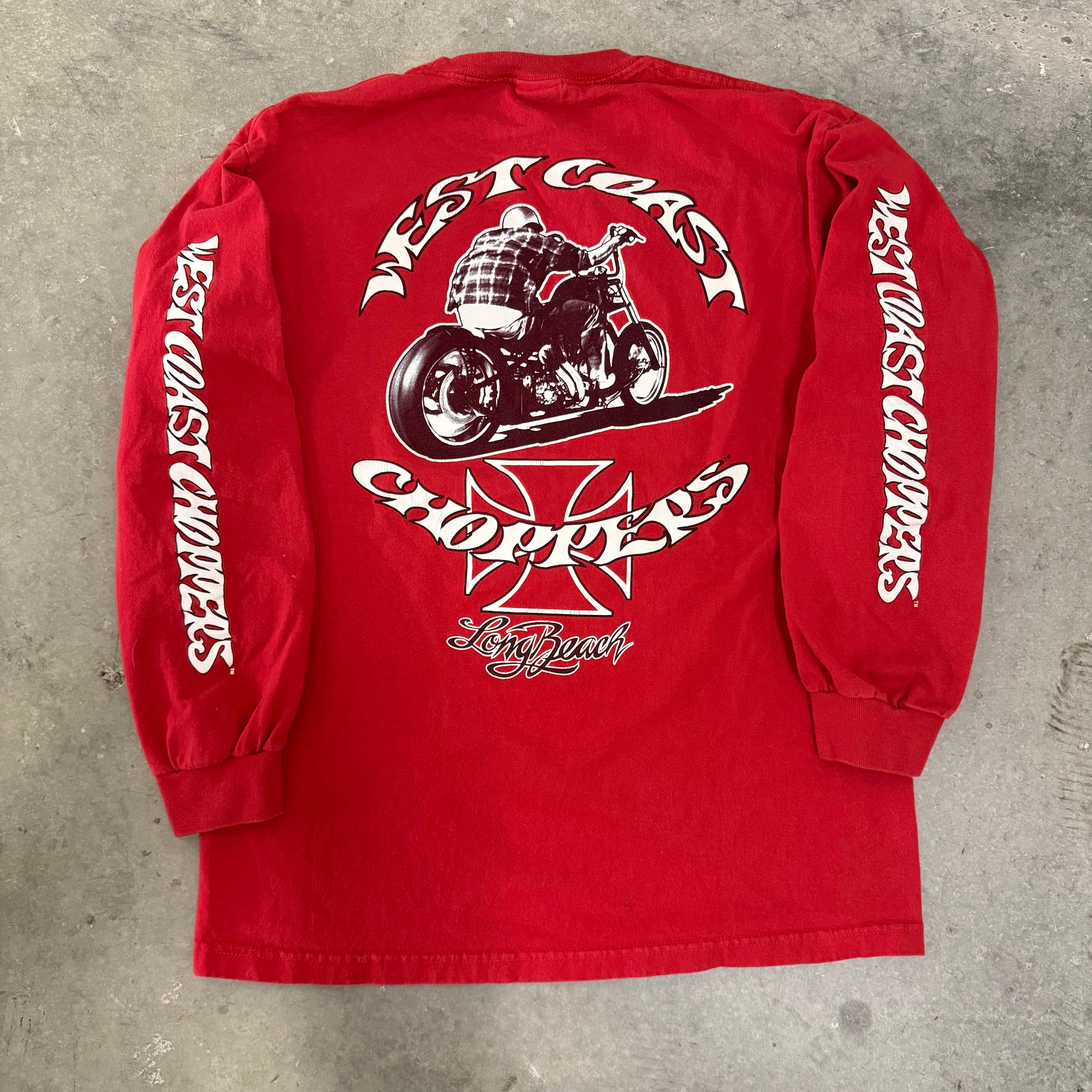 West coast choppers red print long sleeve Large