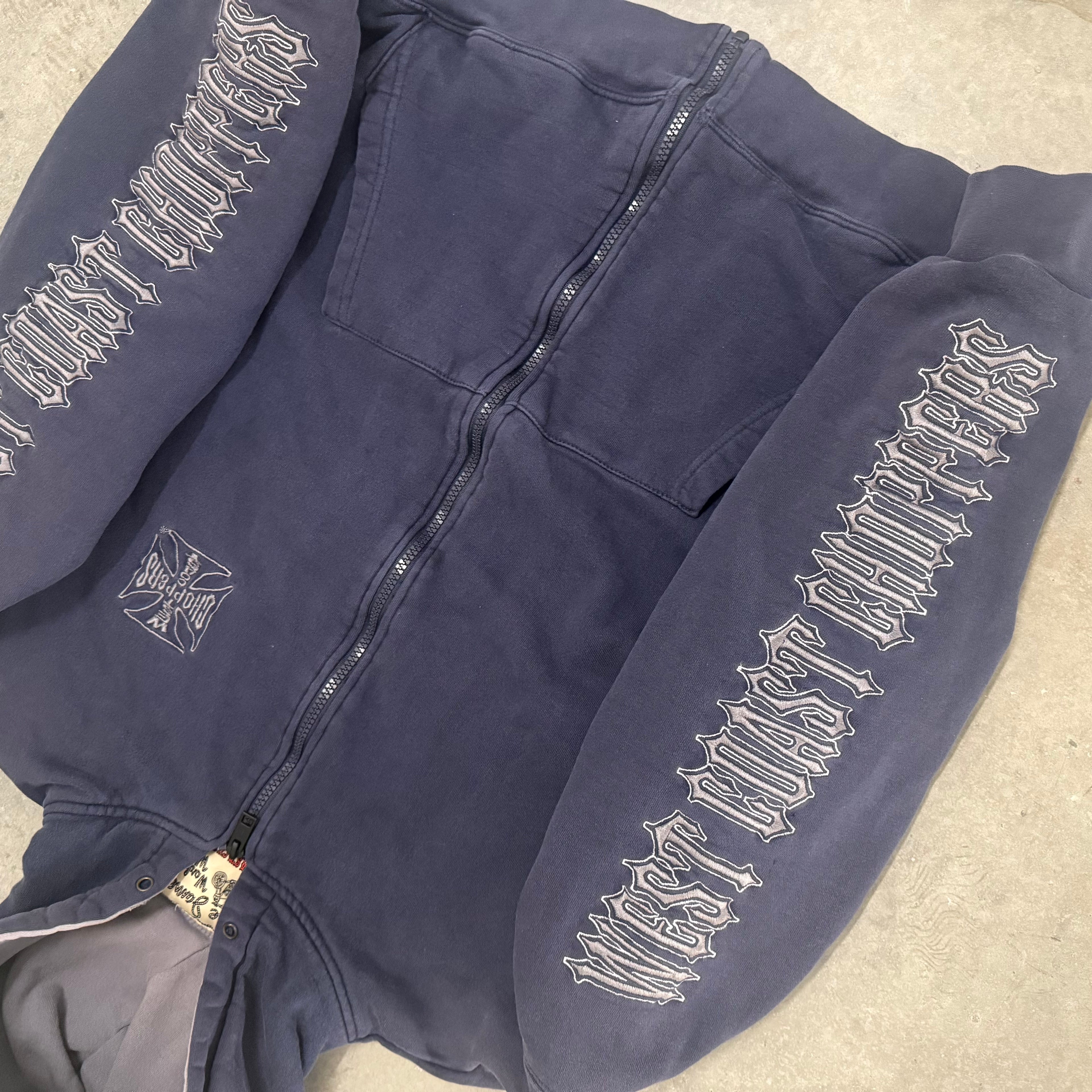 West coast choppers 90’s blue zip up GRAIL medium