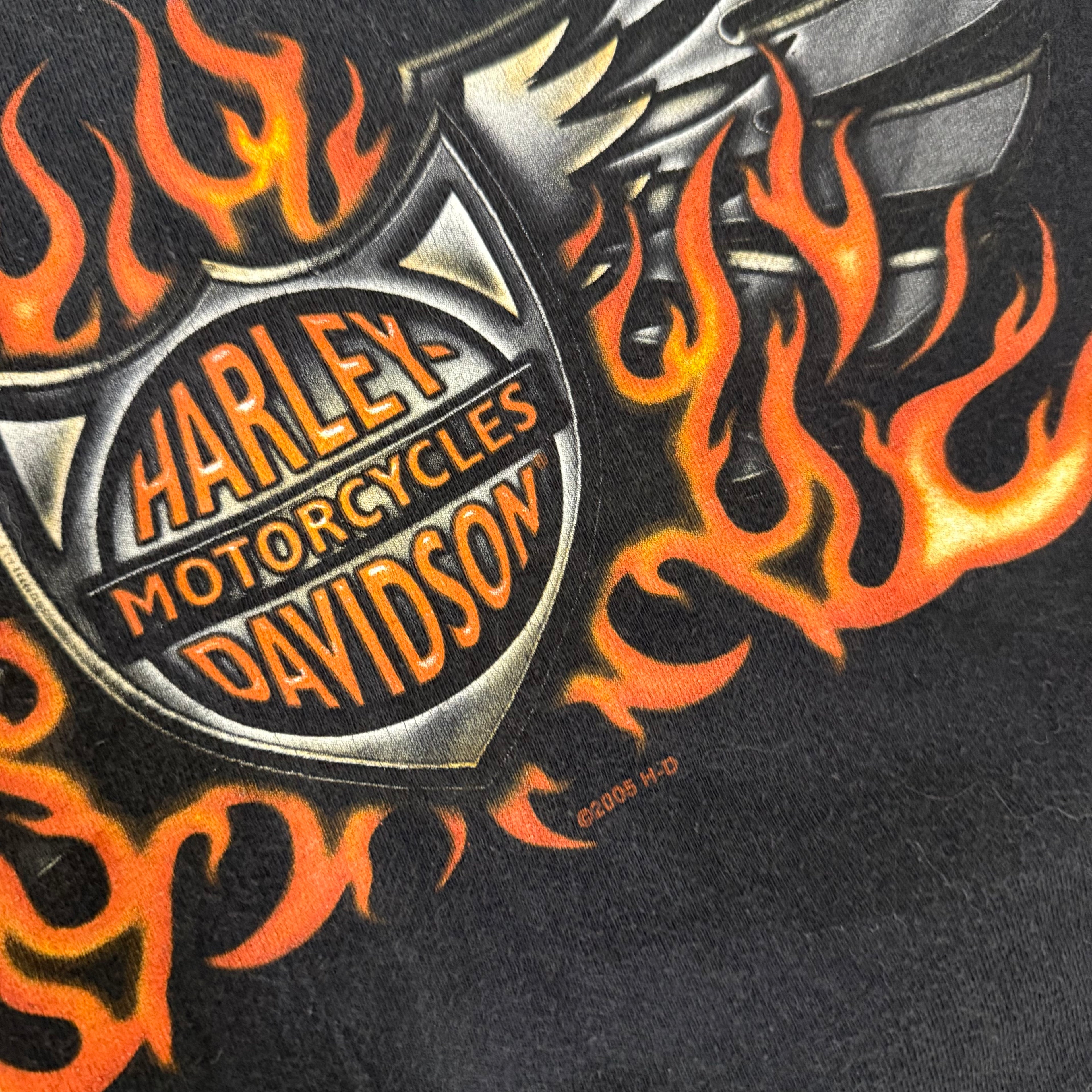 Harley Davidson vintage flame ball 90’s long sleeve Large