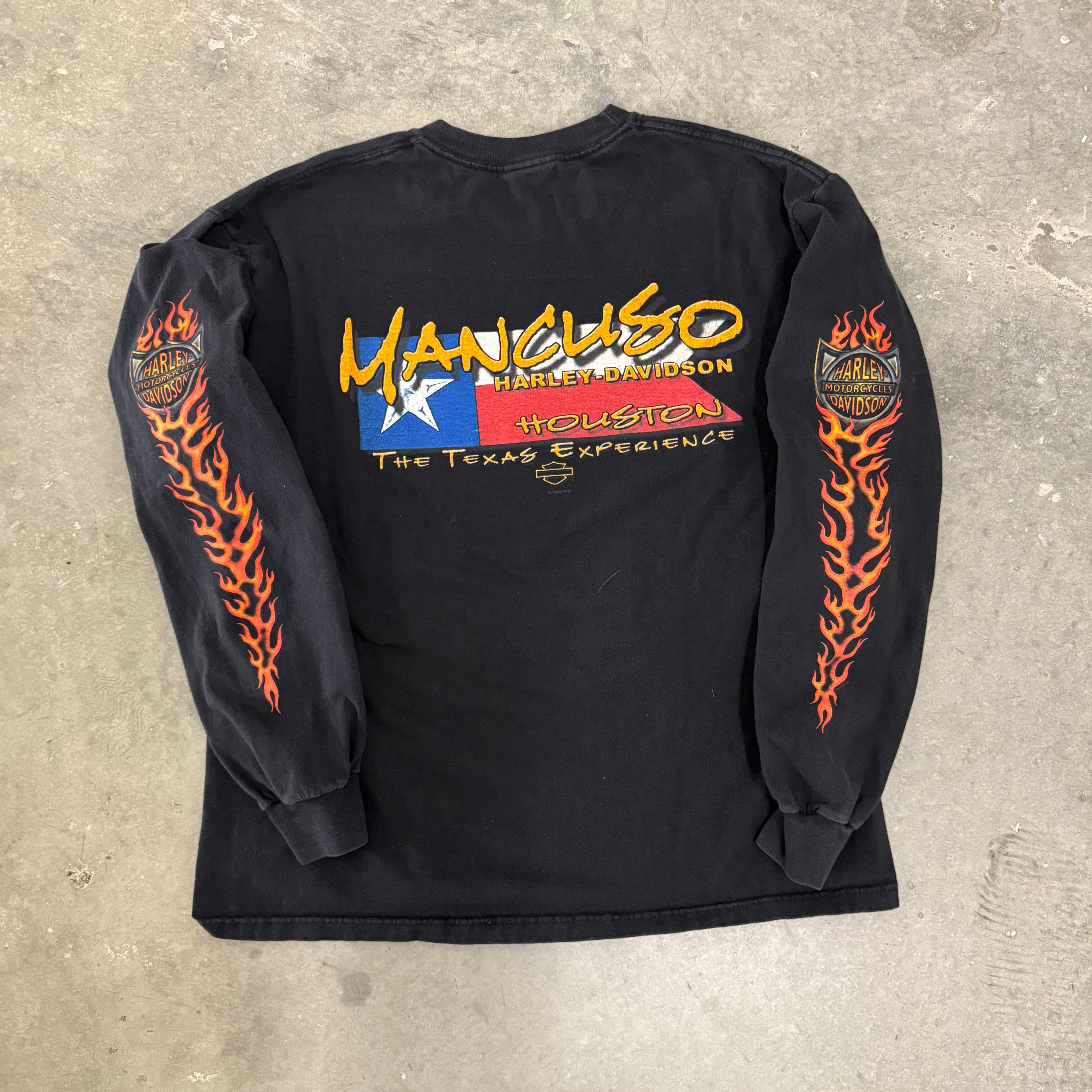Harley Davidson vintage flame ball 90’s long sleeve Large
