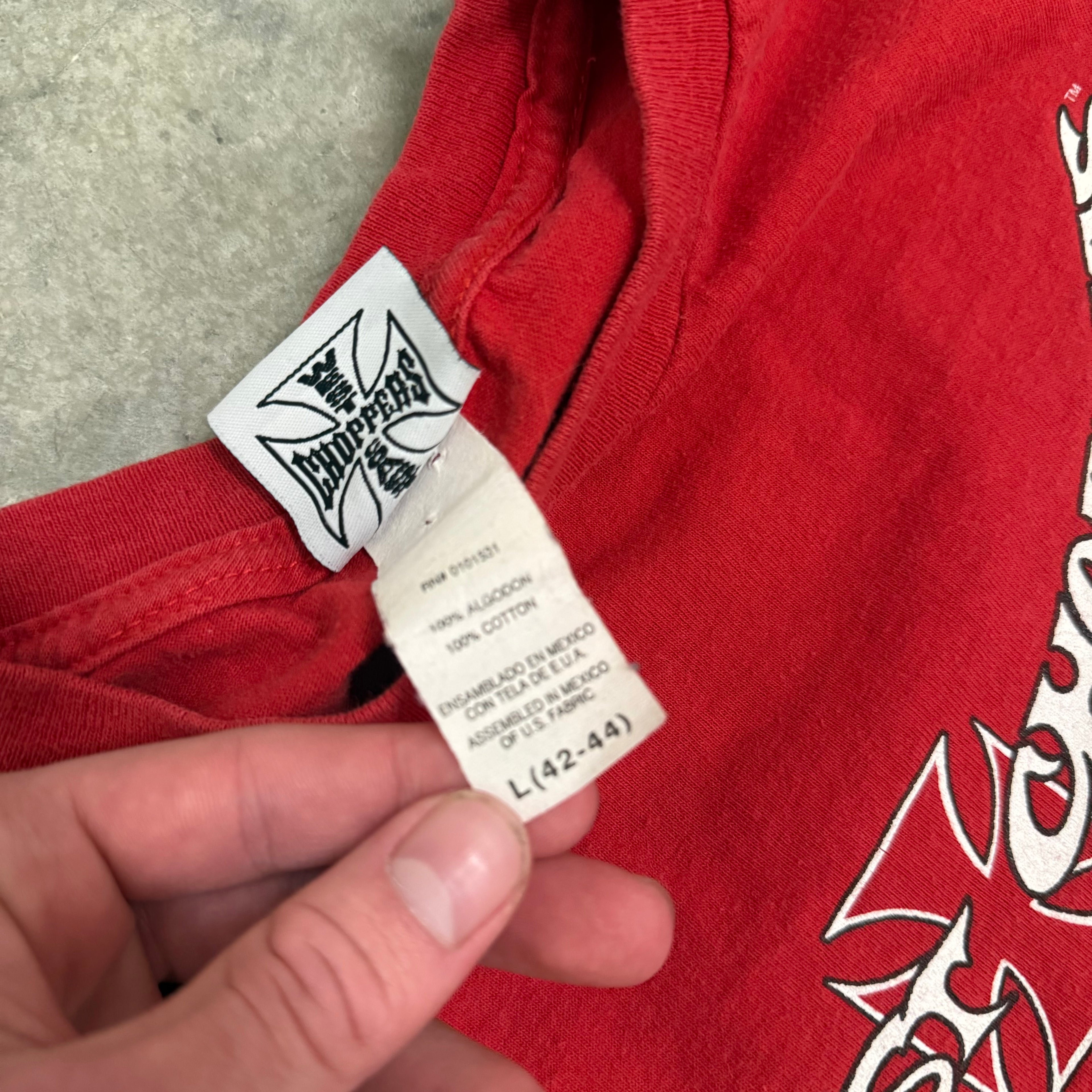 West coast choppers red print long sleeve Large