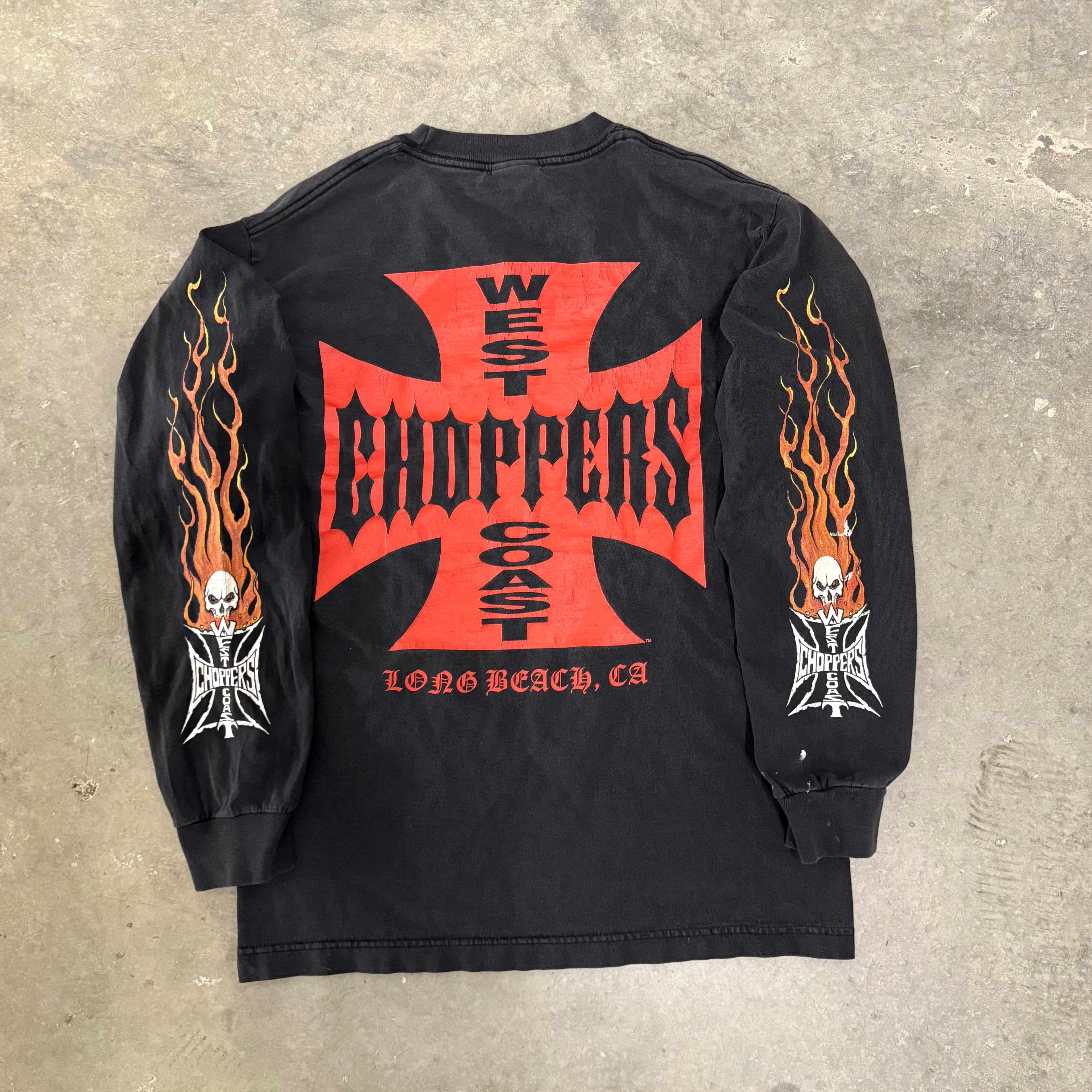 West coast choppers GRAIL Skull flame long sleeve medium