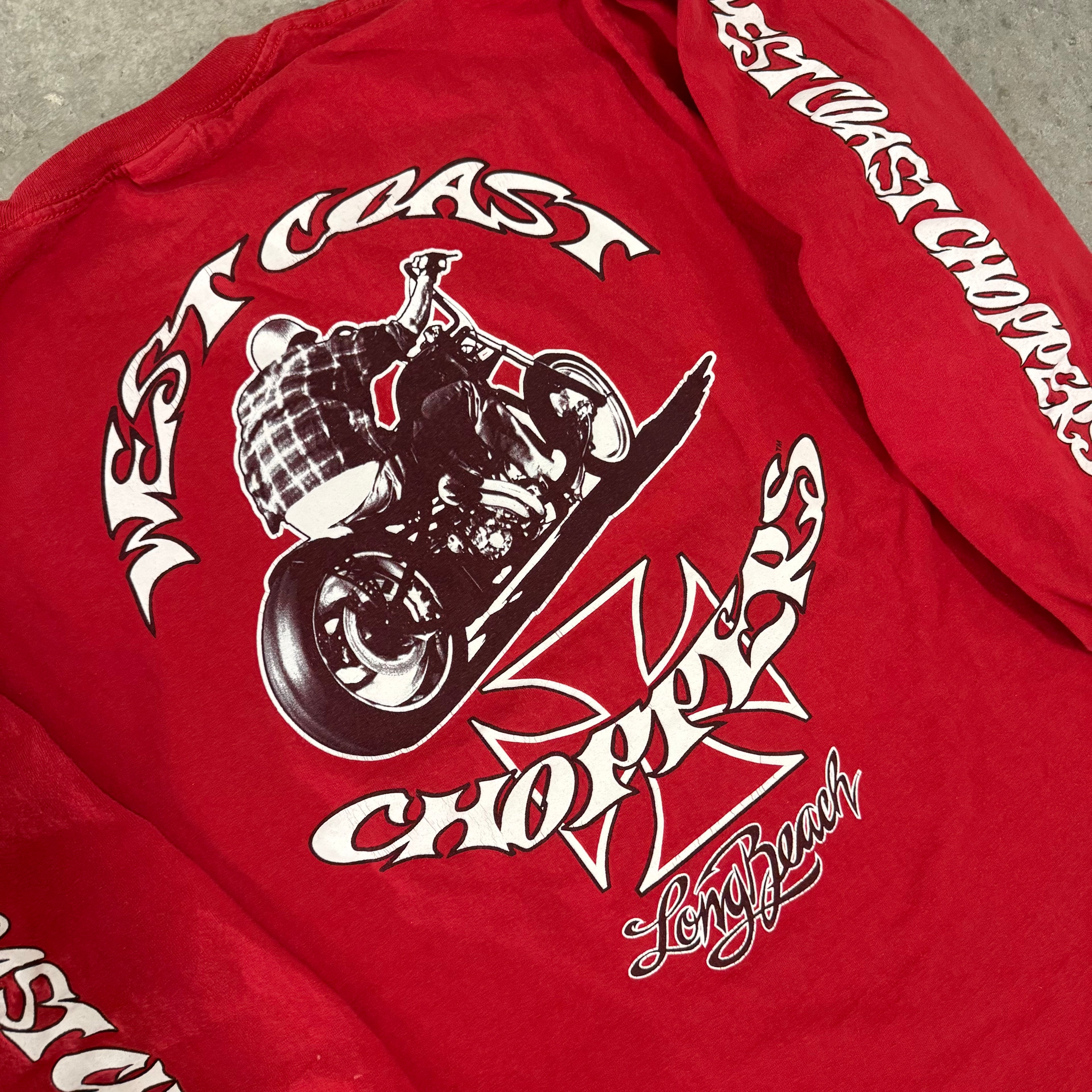 West coast choppers red print long sleeve Large