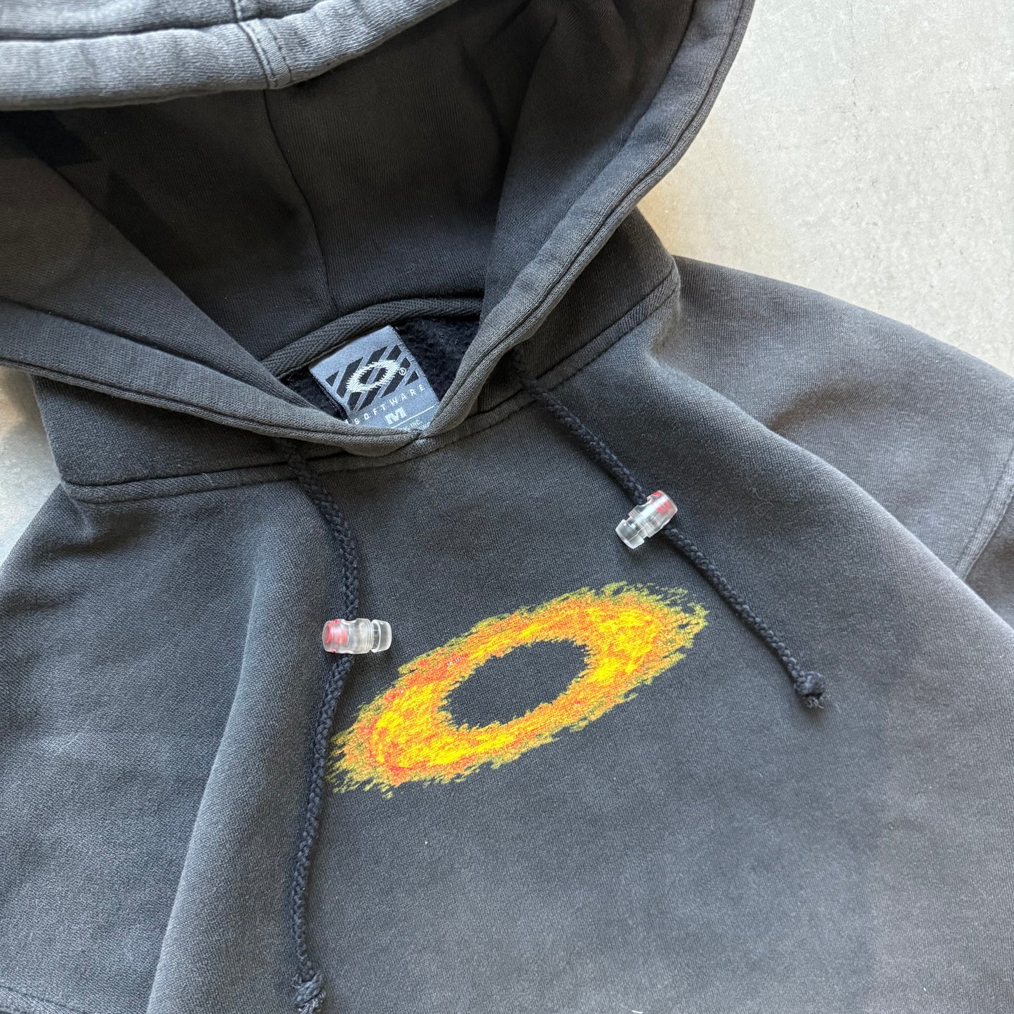 Oakley Software Vintage Grail Black flame hoodie 22x27