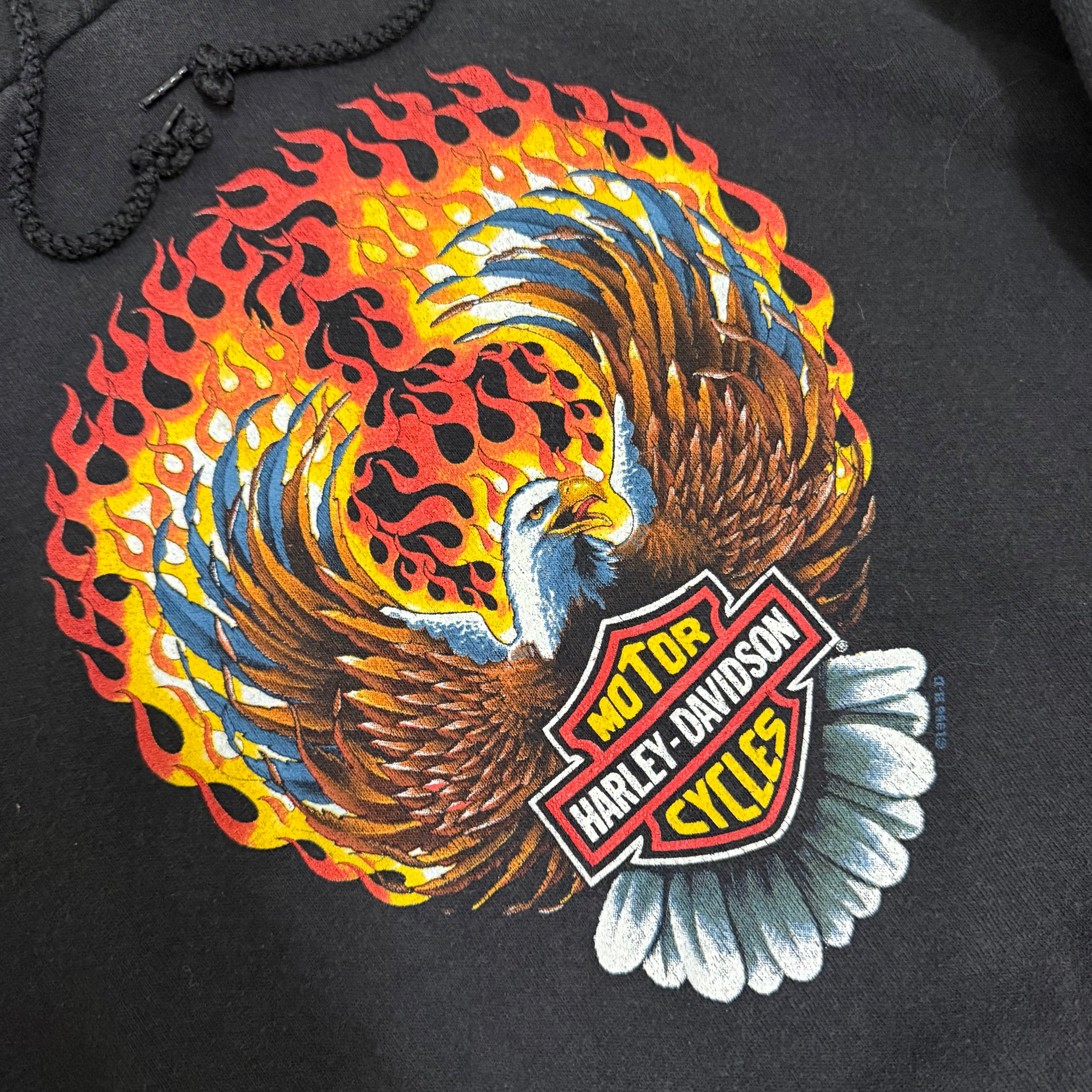 Harley Davidson GRAIL Eagle flame hoodie 90’s Large