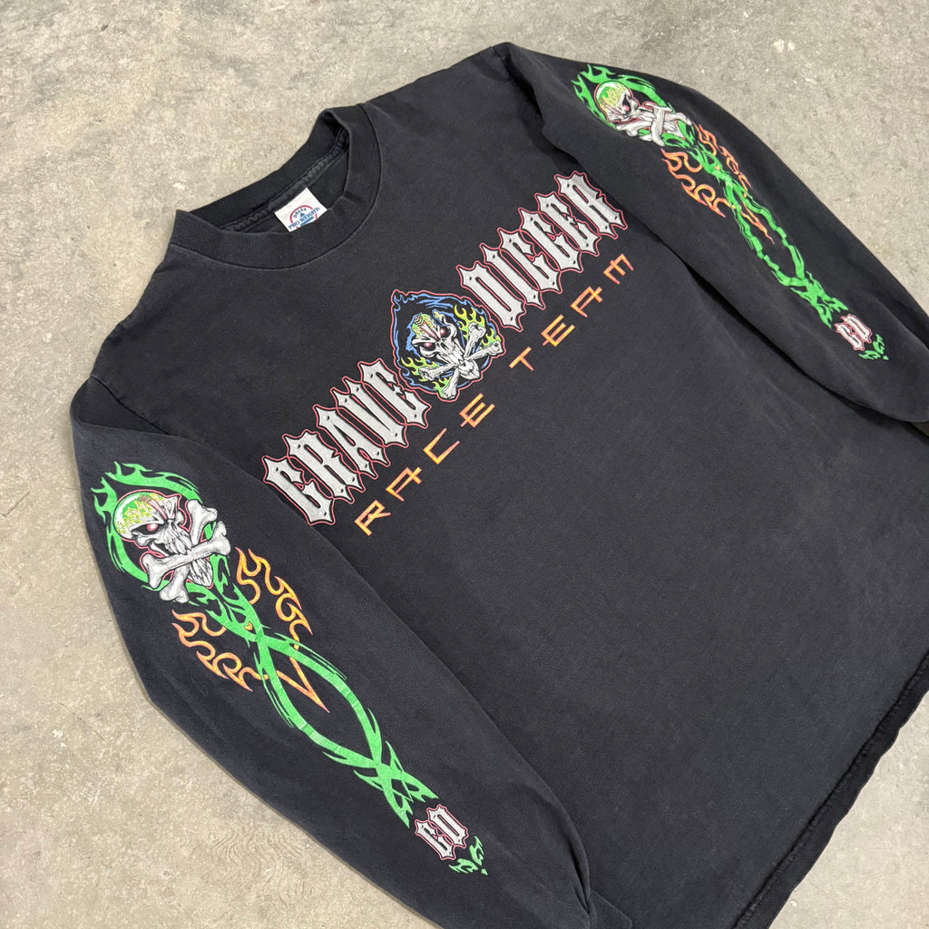 Grave digger 90’s flame long sleeve small