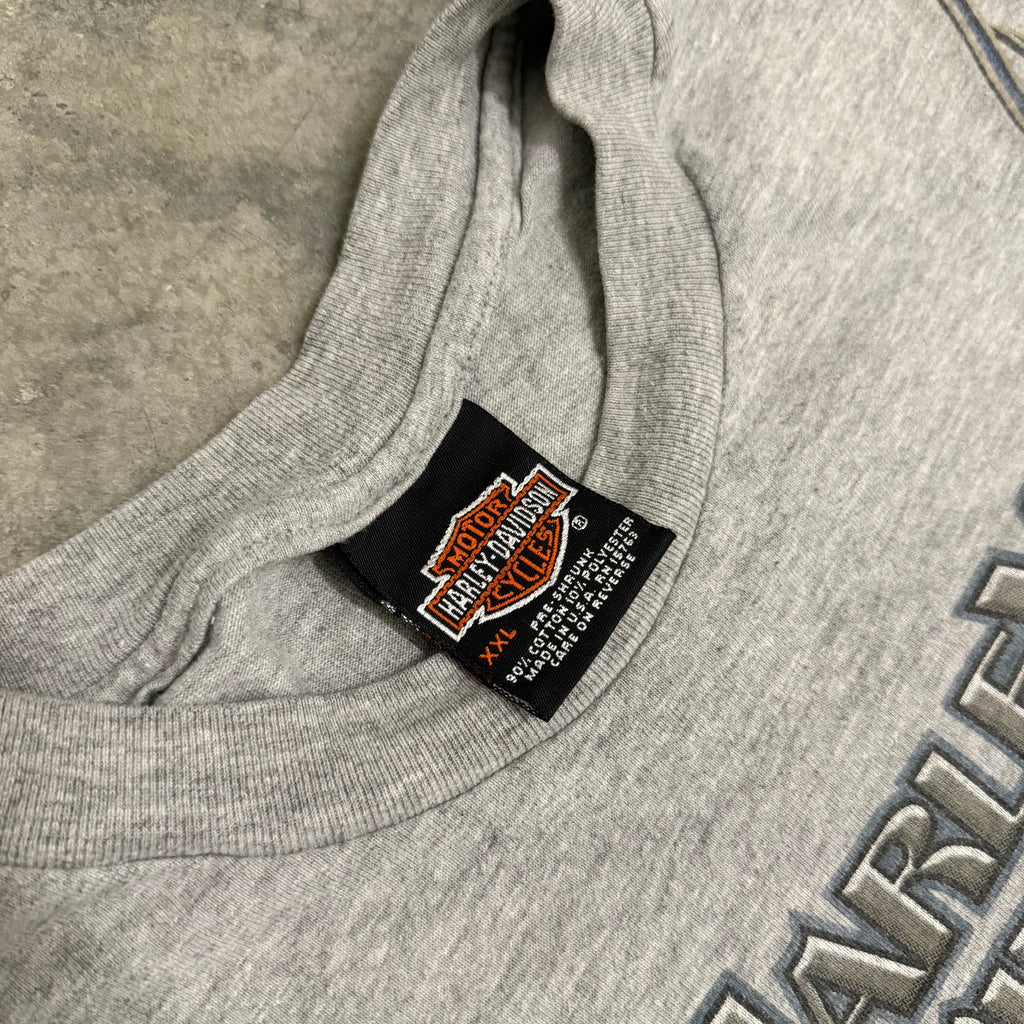 Harley Davidson blue V flame grail vintage long sleeve XXL