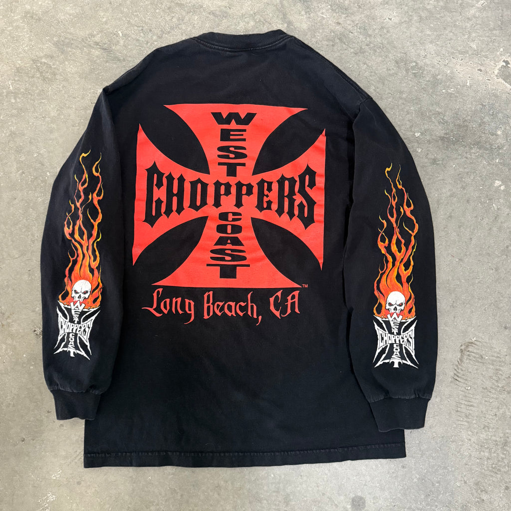 West coast choppers GRAIL skull flame long sleeve XL