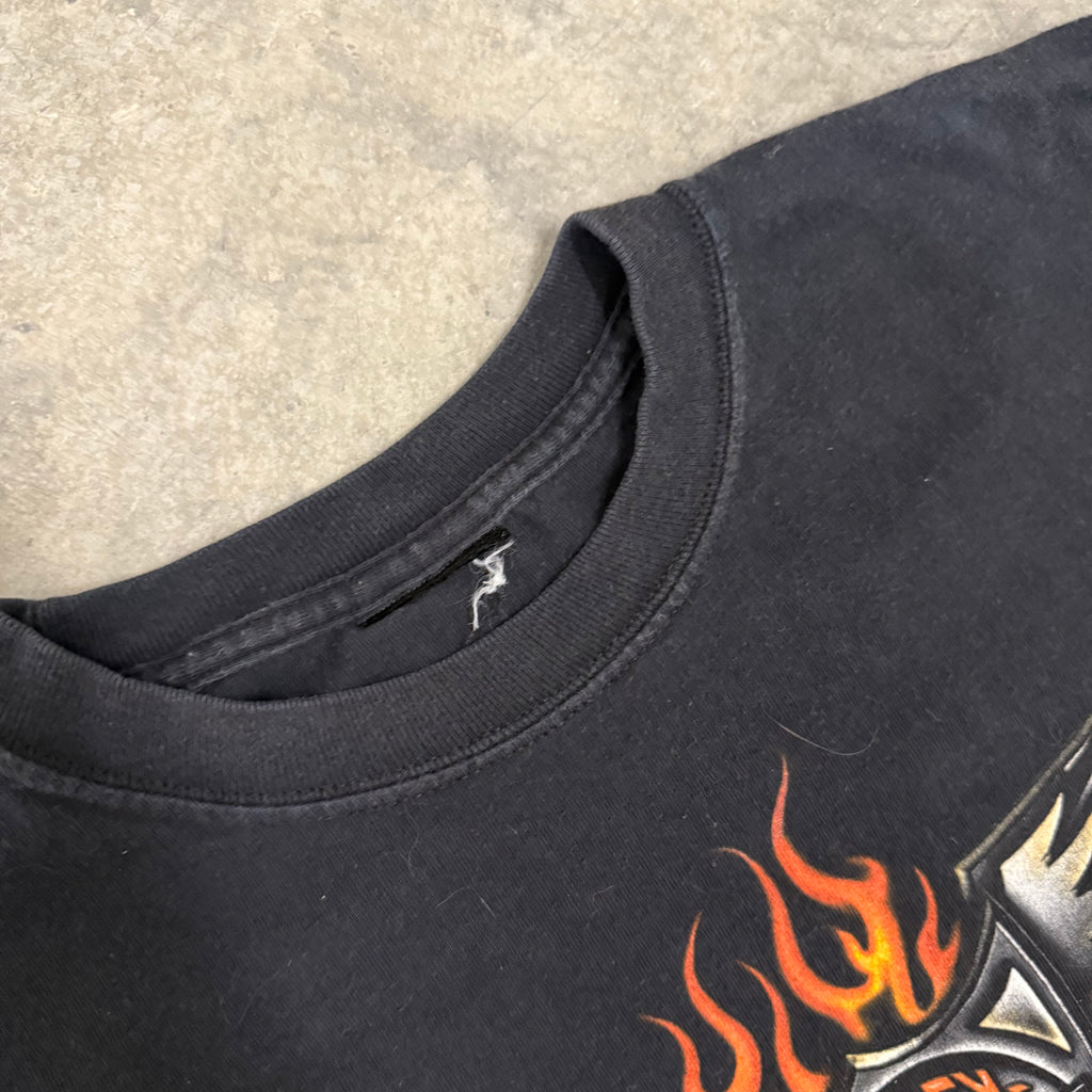 Harley Davidson vintage flame ball 90’s long sleeve Large