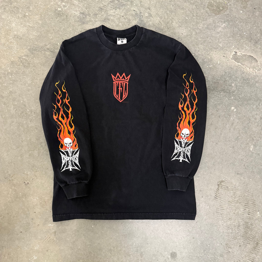 West coast choppers GRAIL skull flame long sleeve XL