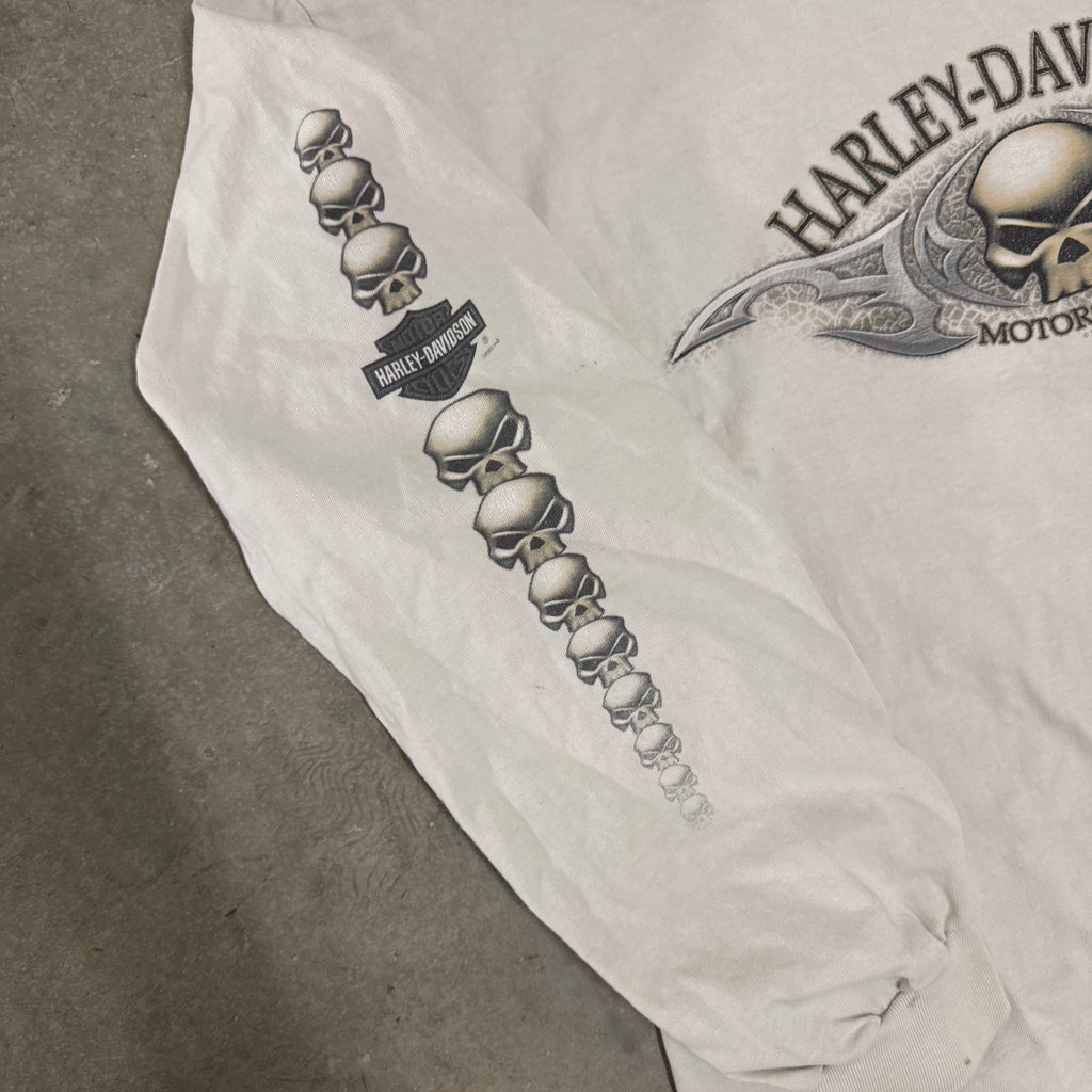 Harley Davidson skull hit long sleeve vintage large