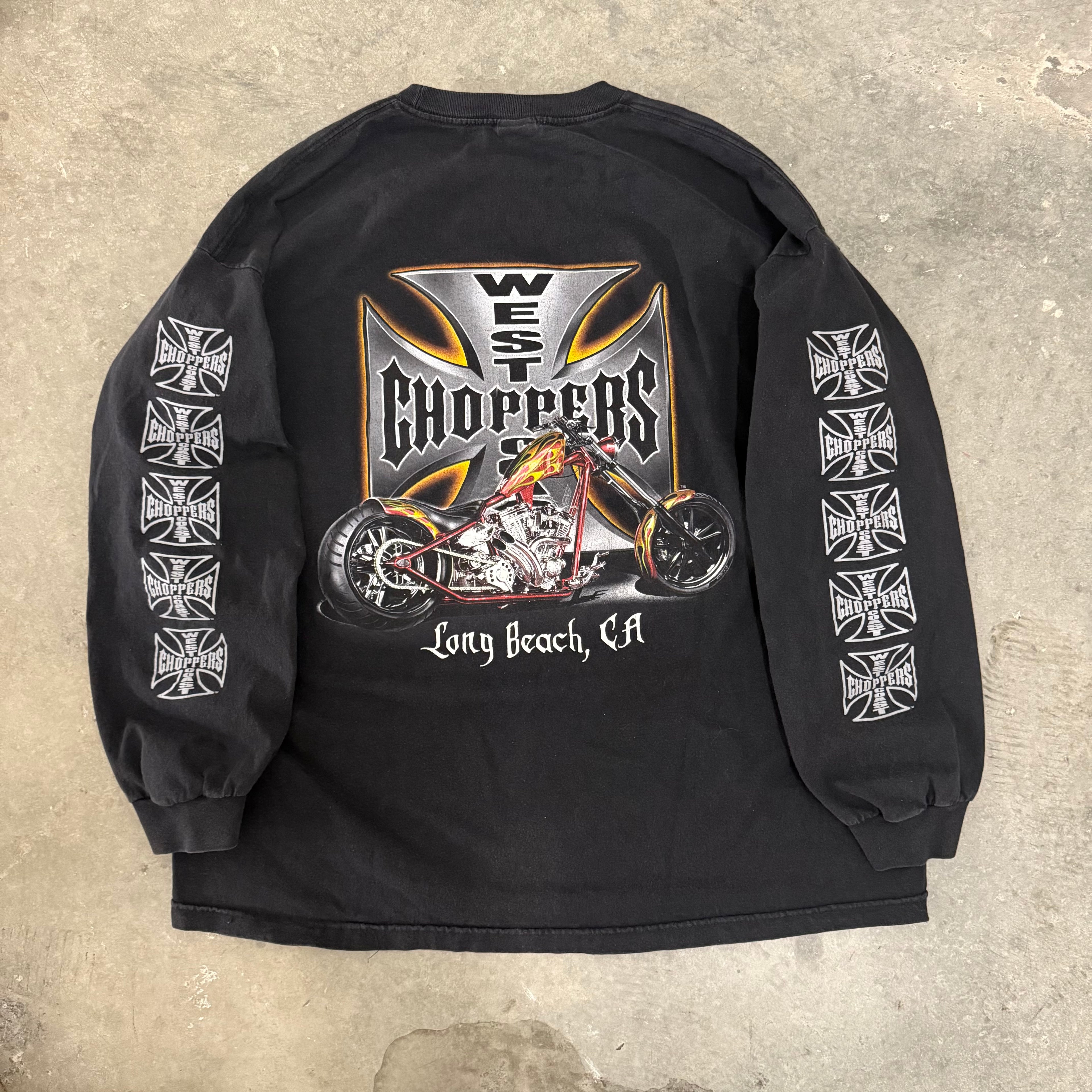 West coast choppers grail cross print long sleeve XL