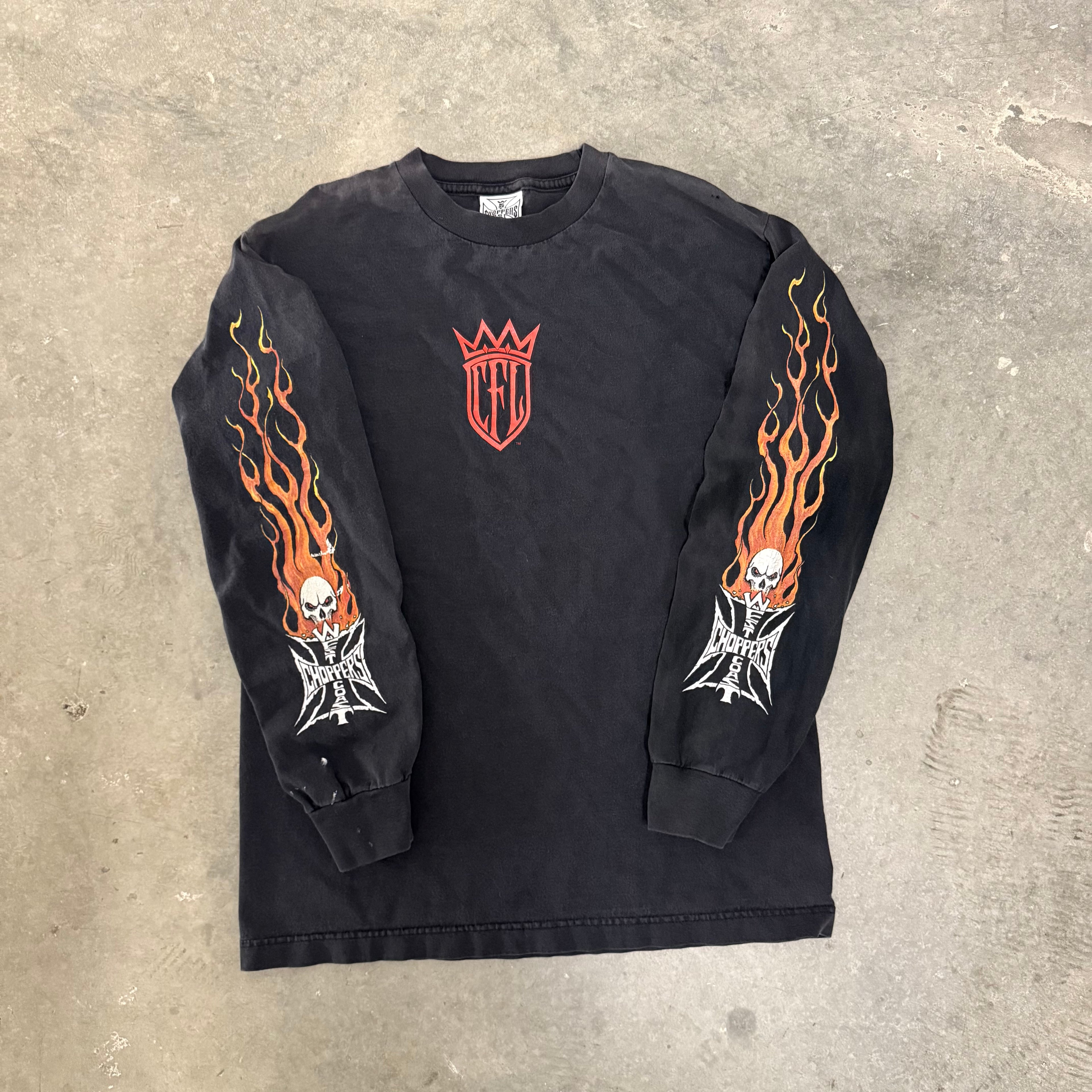 West coast choppers GRAIL Skull flame long sleeve medium