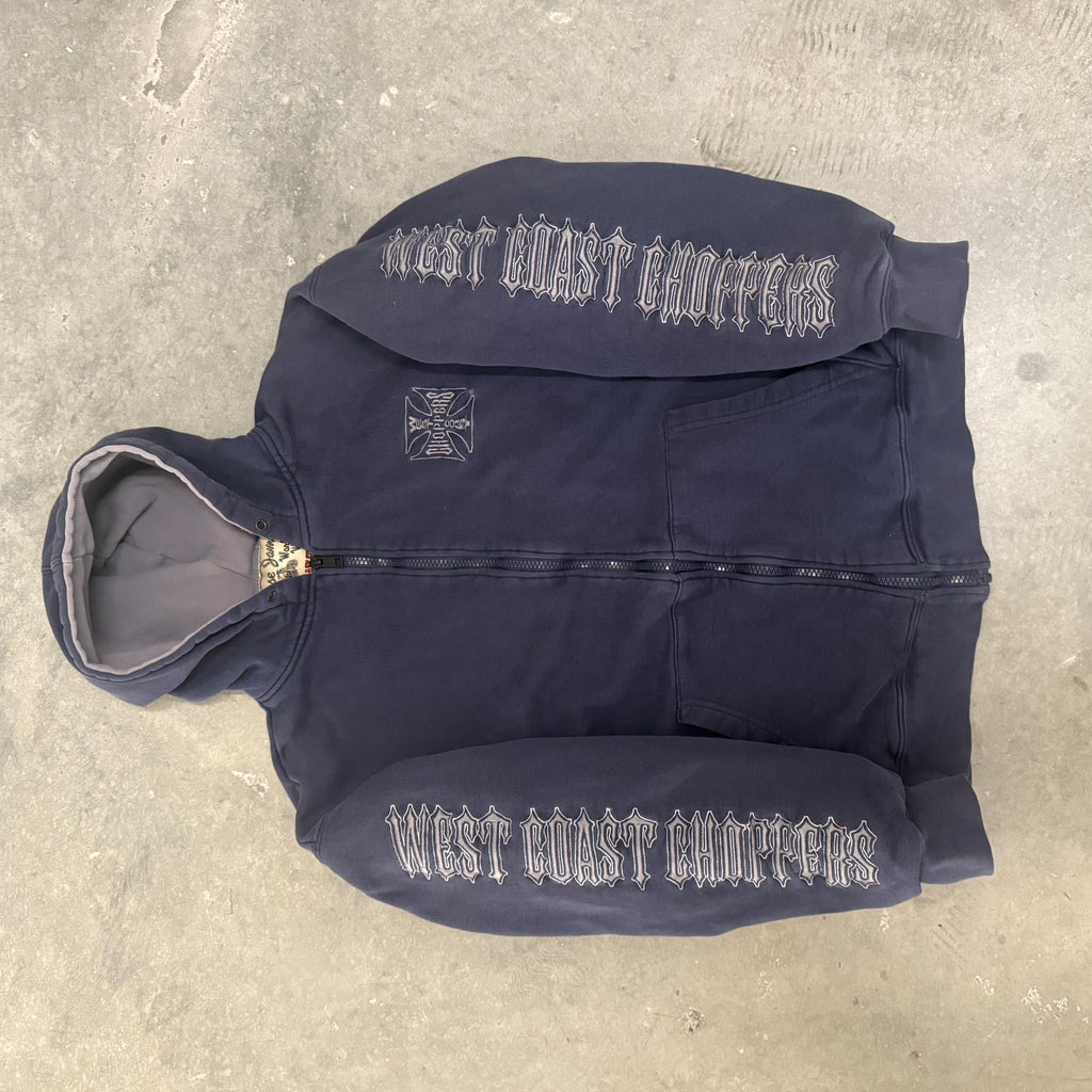 West coast choppers 90’s blue zip up GRAIL medium