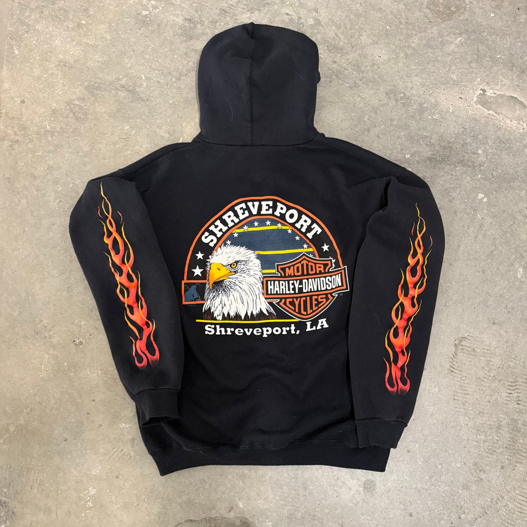 Harley Davidson grail feel the heat flame zip up 90’s Large