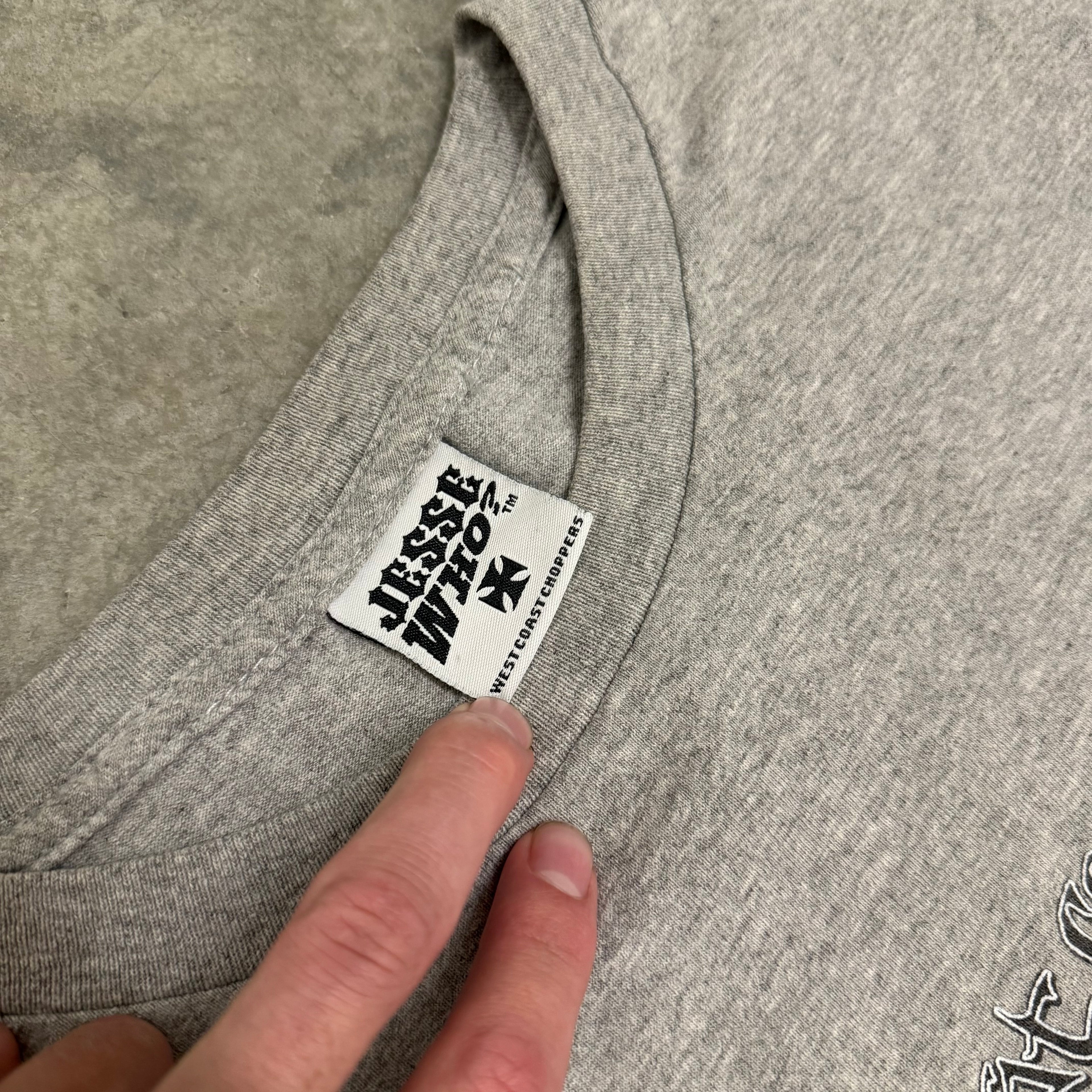 West coast choppers grail skull blue flame “choppers for life” XL