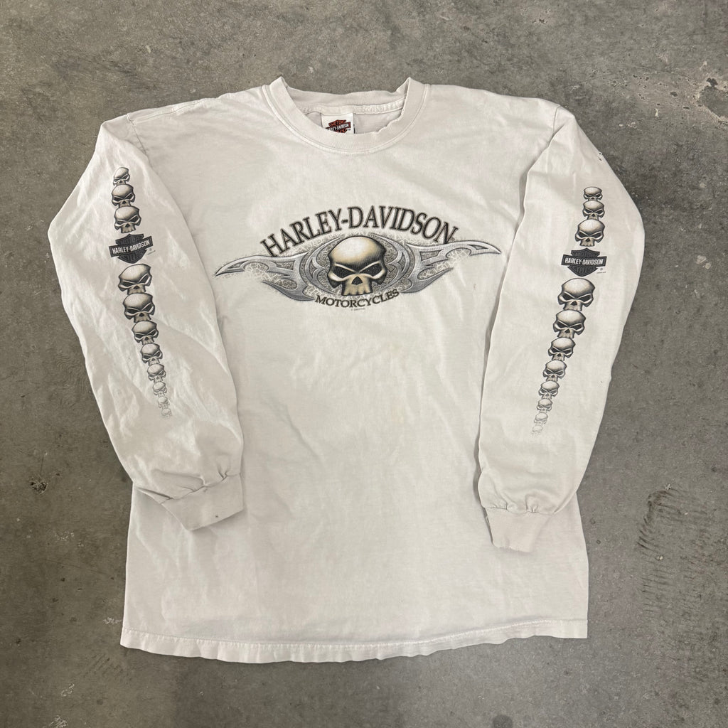 Harley Davidson skull hit long sleeve vintage large