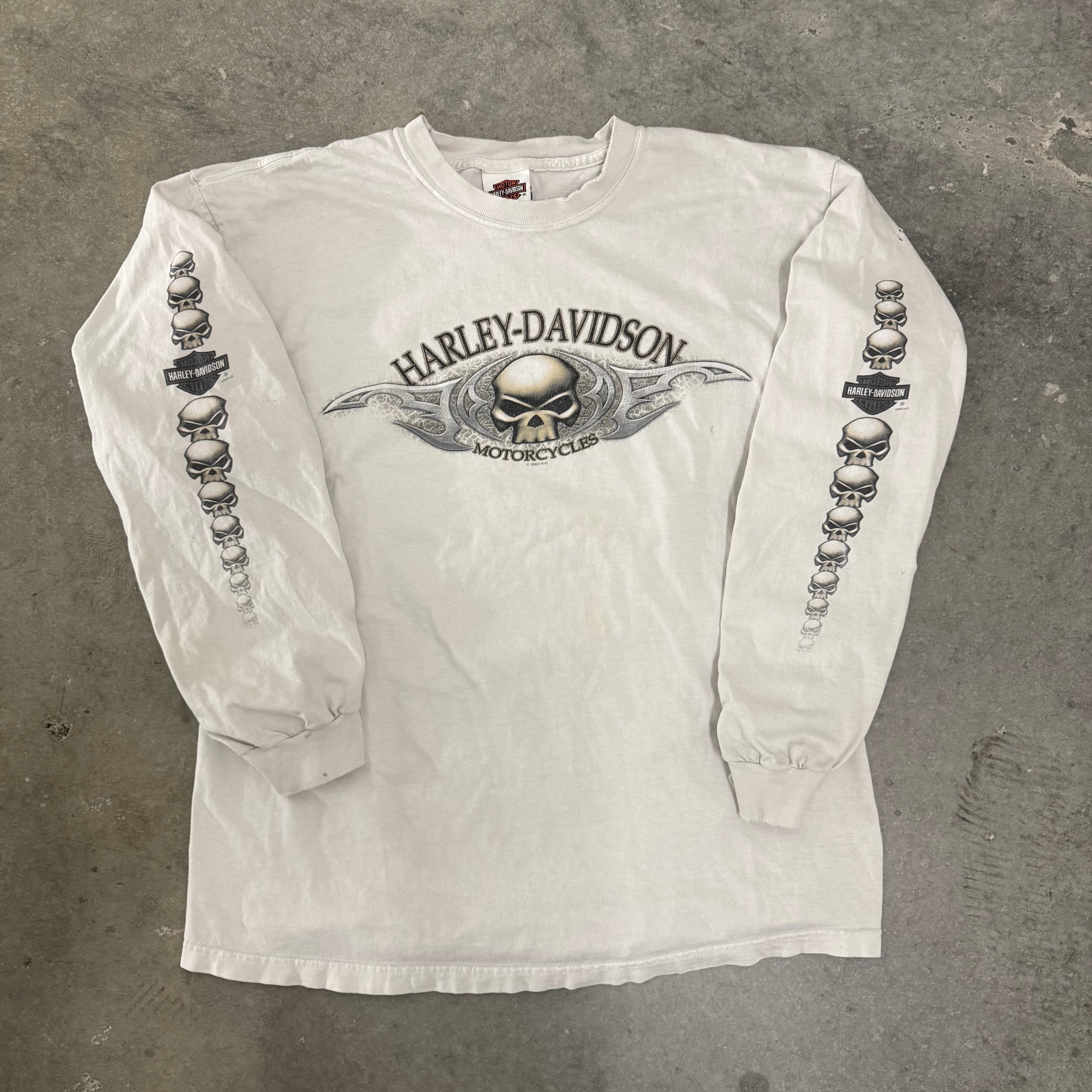 Harley Davidson skull hit long sleeve vintage large