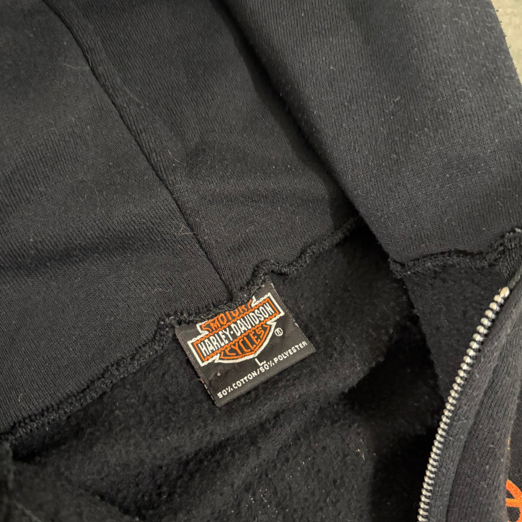 Harley Davidson grail feel the heat flame zip up 90’s Large
