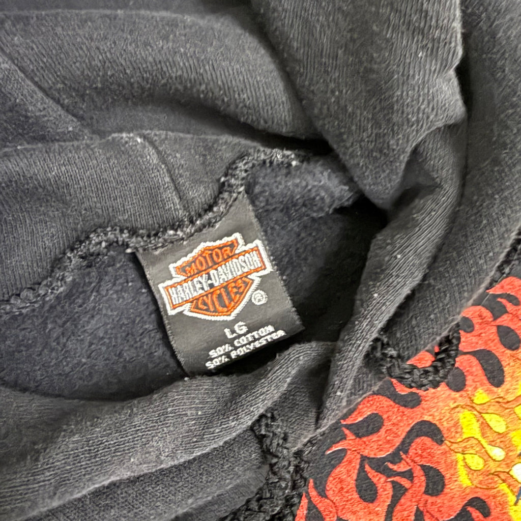 Harley Davidson GRAIL Eagle flame hoodie 90’s Large