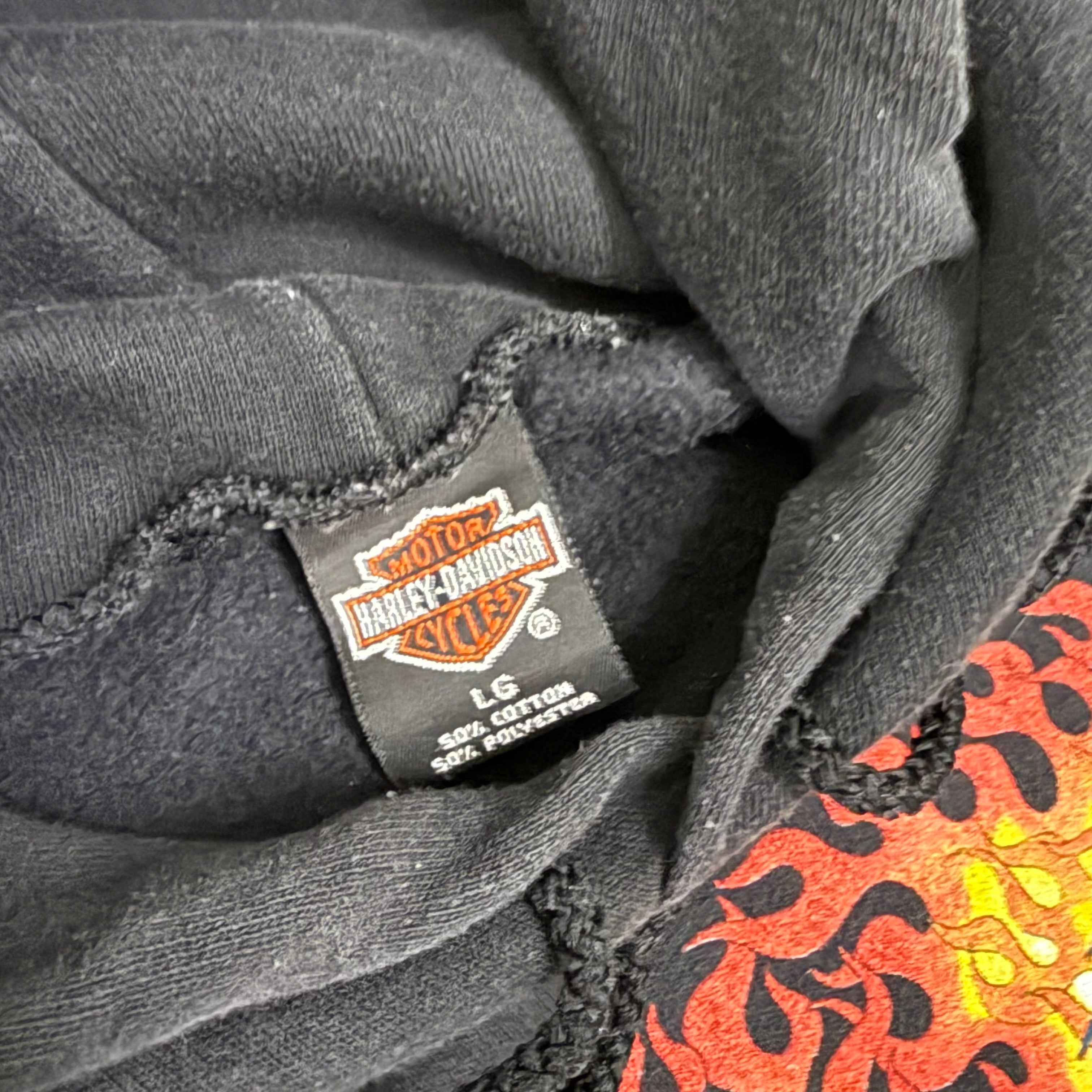 Harley Davidson GRAIL Eagle flame hoodie 90’s Large